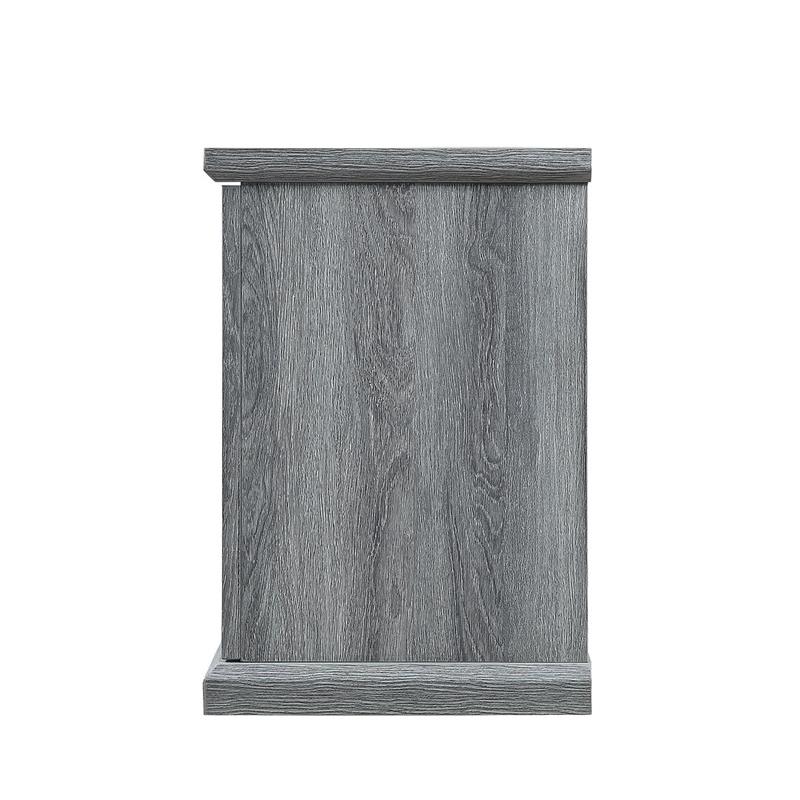 Manhattan Comfort Franklin 2 Sliding Door Wood Fireplace TV Stand in Gray