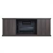 Manhattan Comfort Franklin 2 Sliding Door Wood Fireplace TV Stand in Brown