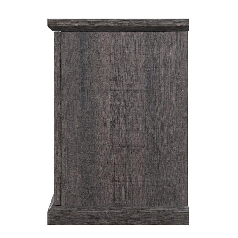 Manhattan Comfort Franklin 2 Sliding Door Wood Fireplace TV Stand in Brown