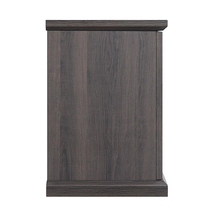 Manhattan Comfort Franklin 2 Sliding Door Wood Fireplace TV Stand in Brown