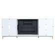Manhattan Comfort Brighton Wood Fireplace with Media Wire Management in White