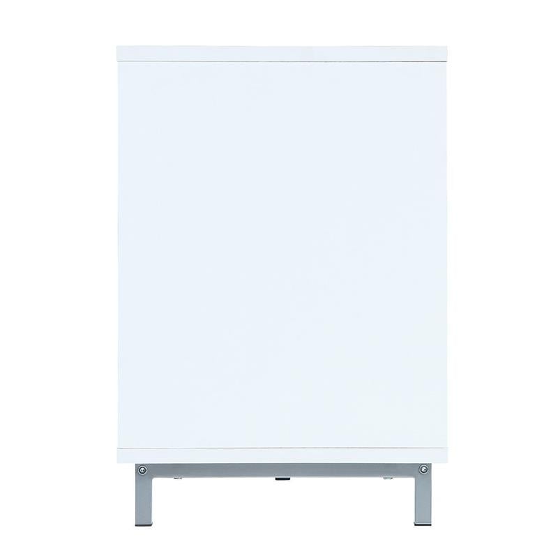 Manhattan Comfort Brighton Wood Fireplace with Media Wire Management in White
