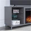 Manhattan Comfort Brighton Wood Fireplace with Media Wire Management in Gray