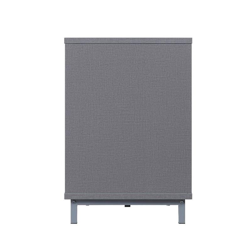 Manhattan Comfort Brighton Wood Fireplace with Media Wire Management in Gray