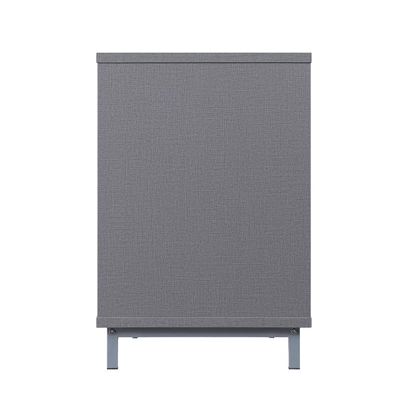 Manhattan Comfort Brighton Wood Fireplace with Media Wire Management in Gray