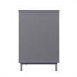 Manhattan Comfort Brighton Wood Fireplace with Media Wire Management in Gray