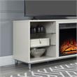 Manhattan Comfort Brighton Wood Fireplace with Media Wire Management in Beige