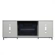 Manhattan Comfort Brighton Wood Fireplace with Media Wire Management in Beige