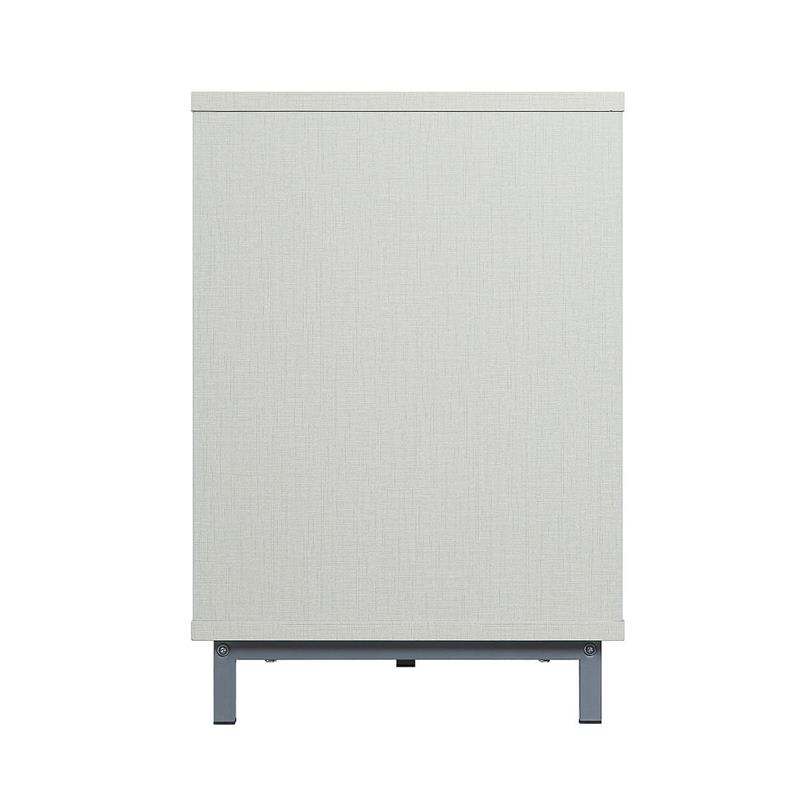 Manhattan Comfort Brighton Wood Fireplace with Media Wire Management in Beige