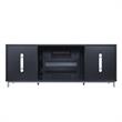 Manhattan Comfort Brighton Wood Fireplace with Media Wire Management in Black