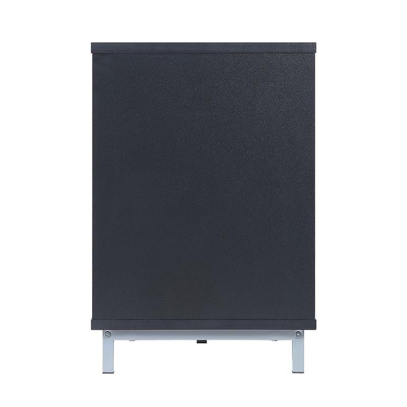 Manhattan Comfort Brighton Wood Fireplace with Media Wire Management in Black