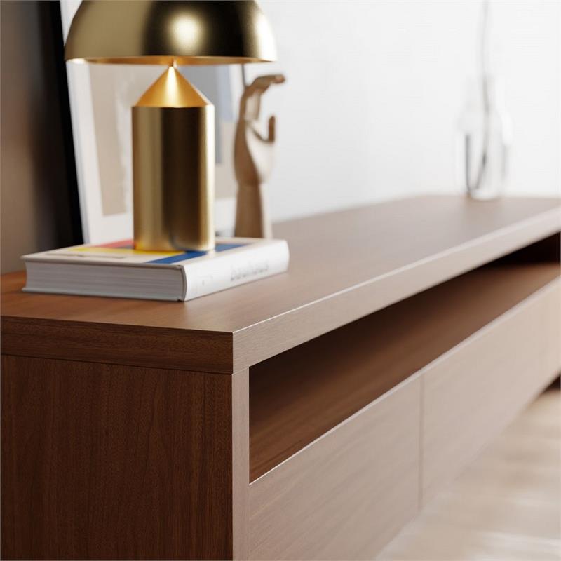 Sylvan Contemporary Modern TV Stand with 3 Drawers Maple Cream Engineered Wood