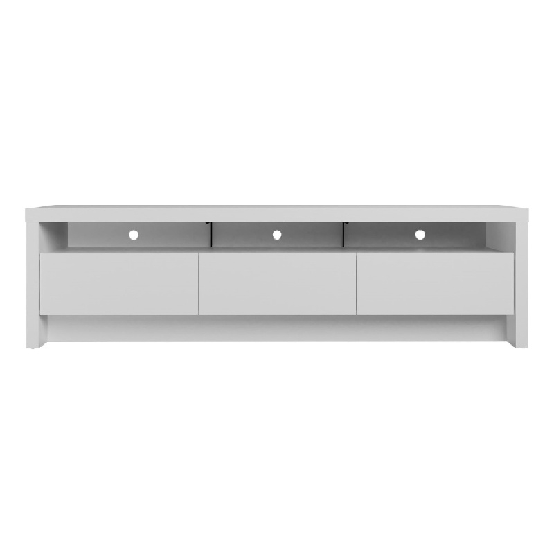 Sylvan Contemporary Modern TV Stand with 3 Drawers in White Engineered Wood
