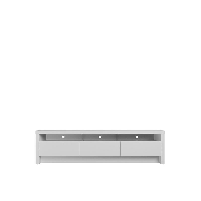 Sylvan Contemporary Modern TV Stand with 3 Drawers in White Engineered Wood