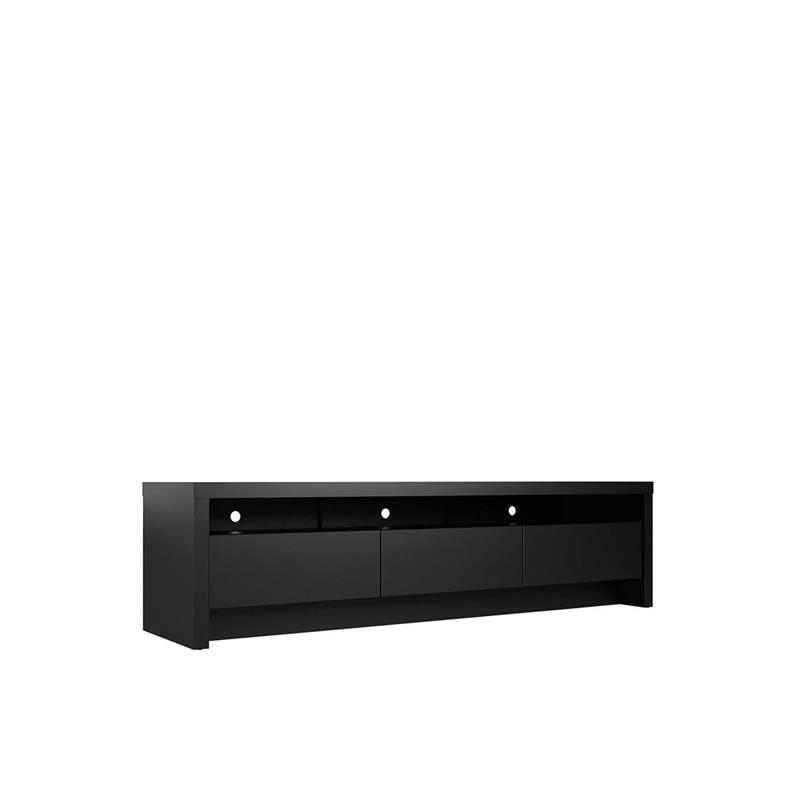 Sylvan Contemporary Modern TV Stand with 3 Drawers in Black Engineered Wood