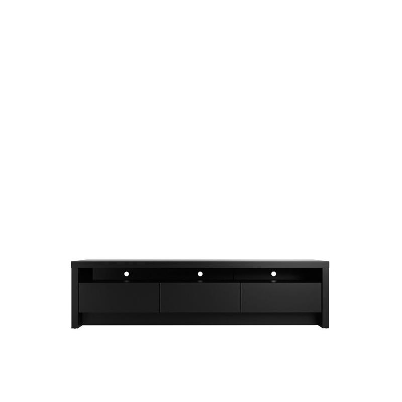 Sylvan Contemporary Modern TV Stand with 3 Drawers in Black Engineered Wood