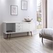 Utopia Modern Wide Dresser 3 Drawers White Gloss Maple Cream Engineered Wood
