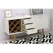 Utopia Modern Wide Dresser 3 Drawers White Gloss Maple Cream Engineered Wood