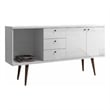 Utopia Modern Wide Dresser 3 Drawers White Gloss Maple Cream Engineered Wood