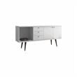 Utopia Modern Wide Dresser 3 Drawers White Gloss Maple Cream Engineered Wood