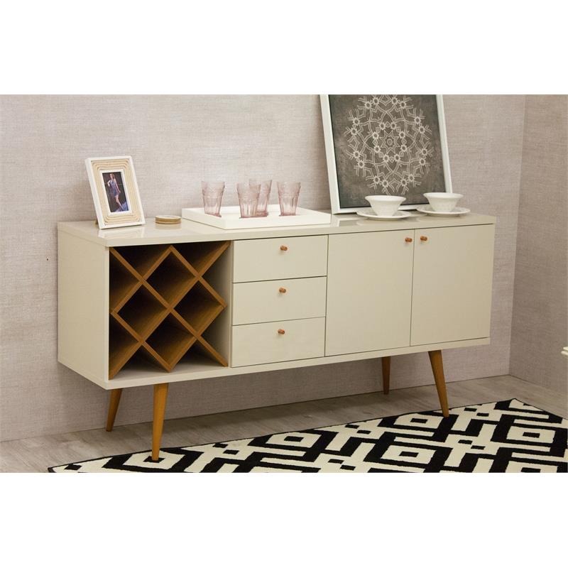 Utopia Modern Wide Dresser with 3 Drawers in Off White Cream Engineered Wood