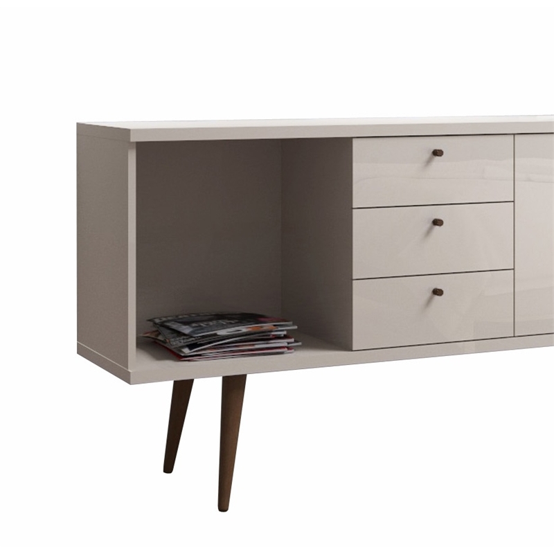 Utopia Modern Wide Dresser with 3 Drawers in Off White Cream Engineered Wood