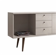 Utopia Modern Wide Dresser with 3 Drawers in Off White Cream Engineered Wood