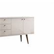 Utopia Modern Wide Dresser with 3 Drawers in Off White Cream Engineered Wood