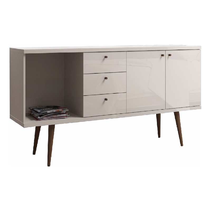 Utopia Modern Wide Dresser with 3 Drawers in Off White Cream Engineered Wood