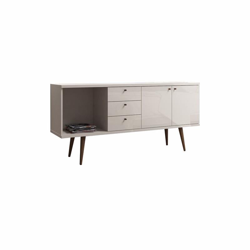 Utopia Modern Wide Dresser with 3 Drawers in Off White Cream Engineered Wood
