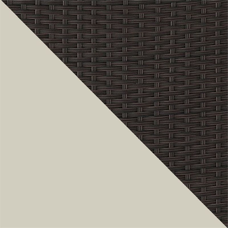 Manhattan Comfort Riviera 4-Seat Rattan Patio Conversation Set in Cream/Gray