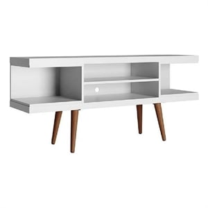 Manhattan Comfort Utopia 4 Shelves Wood TV Stand for TVs up to 50&quot in White