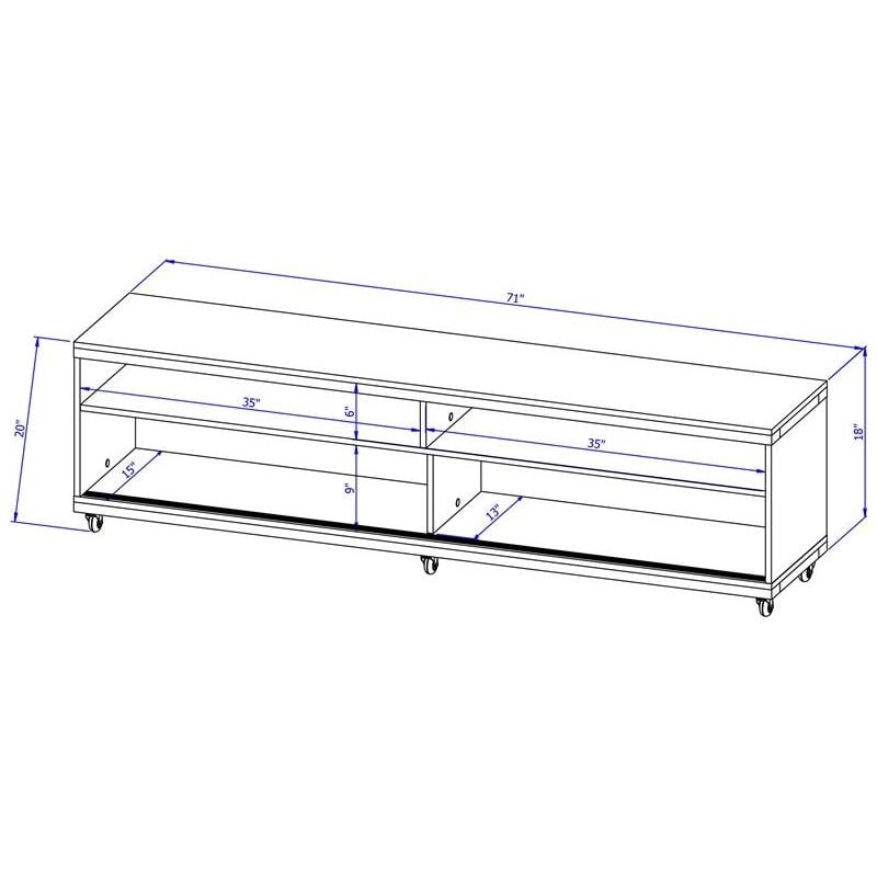 Manhattan Comfort Utopia 4 Shelves Wood TV Stand for TVs up to 65