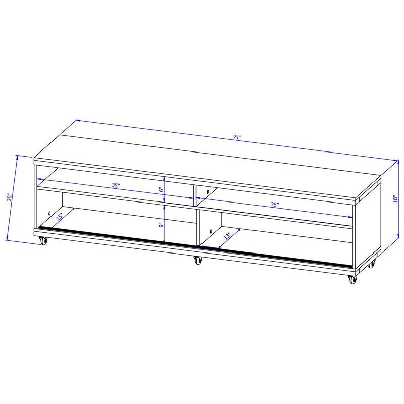 Manhattan Comfort Utopia 4 Shelves Wood TV Stand for TVs up to 65