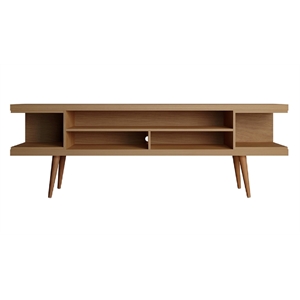 utopia tv stand with splayed wooden legs 4 shelves maple cream engineered wood