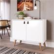 Manhattan Comfort Amber 1-Shelf Engineered Wood Accent Cabinet in White