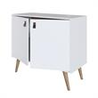 Manhattan Comfort Amber 1-Shelf Engineered Wood Accent Cabinet in White