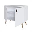 Manhattan Comfort Amber 1-Shelf Engineered Wood Accent Cabinet in White