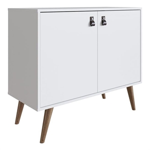 Manhattan Comfort Amber 1-Shelf Engineered Wood Accent Cabinet in White