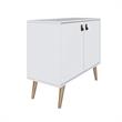 Manhattan Comfort Amber 1-Shelf Engineered Wood Accent Cabinet in White