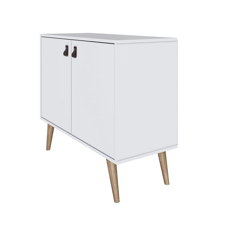 Manhattan Comfort Amber 1-Shelf Engineered Wood Accent Cabinet in White