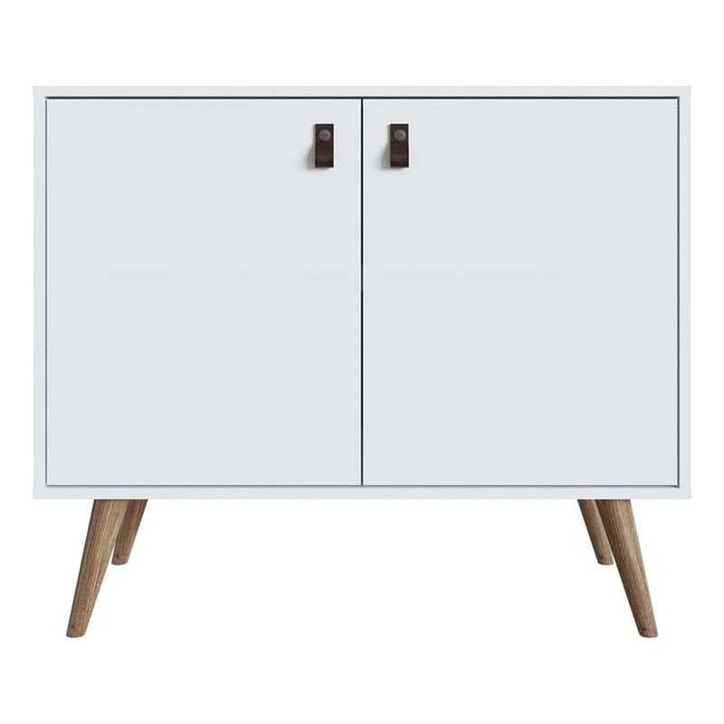 Manhattan Comfort Amber 1-Shelf Engineered Wood Accent Cabinet in White