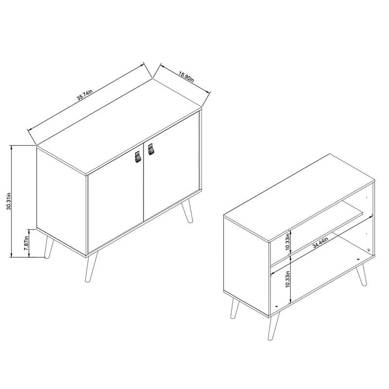 Manhattan Comfort Amber 1-Shelf Engineered Wood Accent Cabinet in Natural