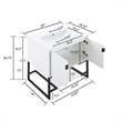 Manhattan Comfort Scarsdale Metal Bathroom Vanity Sink in White/Black