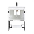 Manhattan Comfort Scarsdale Metal Bathroom Vanity Sink in White/Black