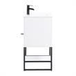 Manhattan Comfort Scarsdale Metal Bathroom Vanity Sink in White/Black