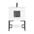 Manhattan Comfort Scarsdale Metal Bathroom Vanity Sink in White/Black