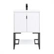 Manhattan Comfort Scarsdale Metal Bathroom Vanity Sink in White/Black