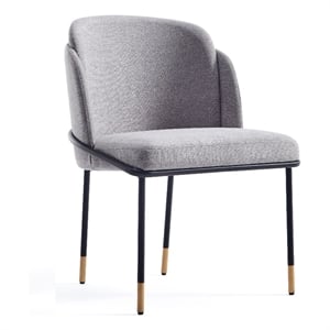 Manhattan Comfort Flor 18.7&quot Linen Fabric Dining Chair in Gray