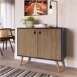 Manhattan Comfort Amber 1-Shelf Engineered Wood Accent Cabinet in Blue/Natural